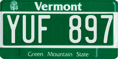 VT license plate YUF897