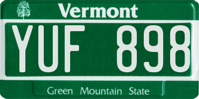 VT license plate YUF898