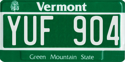 VT license plate YUF904