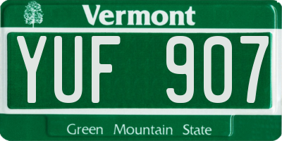 VT license plate YUF907