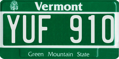 VT license plate YUF910