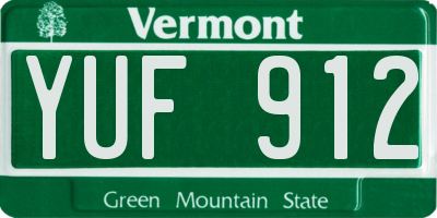 VT license plate YUF912