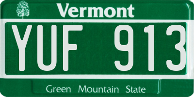 VT license plate YUF913