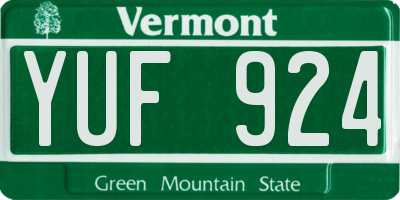 VT license plate YUF924