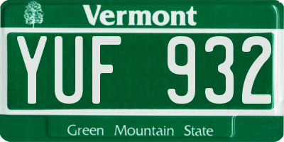 VT license plate YUF932