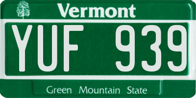VT license plate YUF939