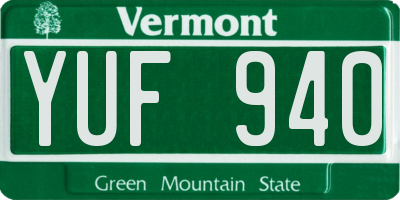 VT license plate YUF940