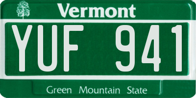 VT license plate YUF941