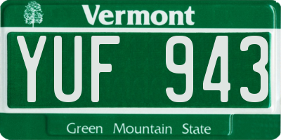 VT license plate YUF943