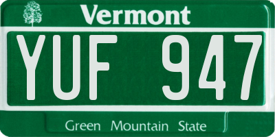 VT license plate YUF947