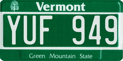 VT license plate YUF949