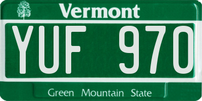 VT license plate YUF970