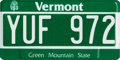 VT license plate YUF972