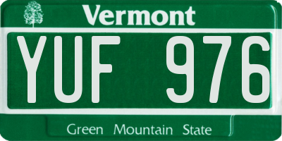 VT license plate YUF976