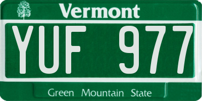 VT license plate YUF977