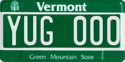 VT license plate YUG000