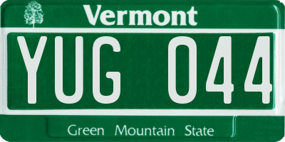 VT license plate YUG044