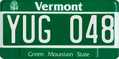 VT license plate YUG048