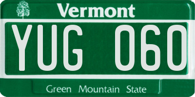 VT license plate YUG060