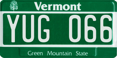 VT license plate YUG066