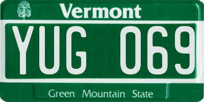 VT license plate YUG069