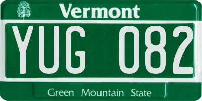 VT license plate YUG082