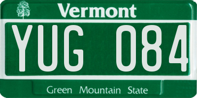VT license plate YUG084