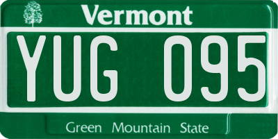VT license plate YUG095