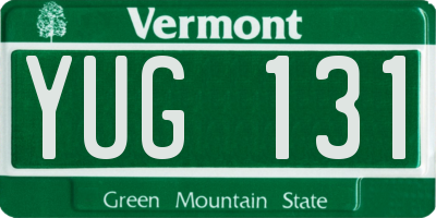 VT license plate YUG131