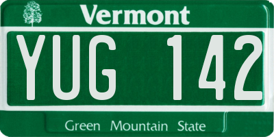 VT license plate YUG142