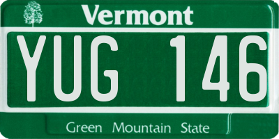 VT license plate YUG146