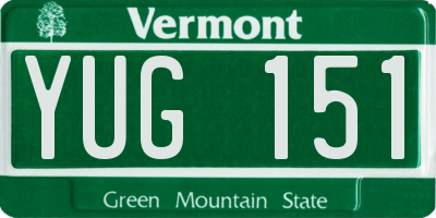 VT license plate YUG151