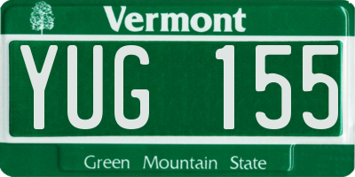 VT license plate YUG155