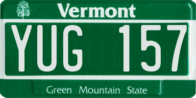 VT license plate YUG157