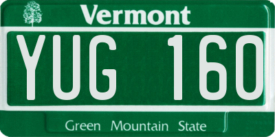 VT license plate YUG160