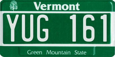 VT license plate YUG161