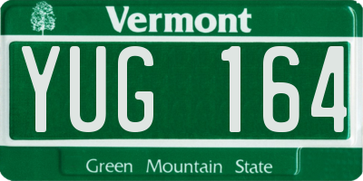 VT license plate YUG164