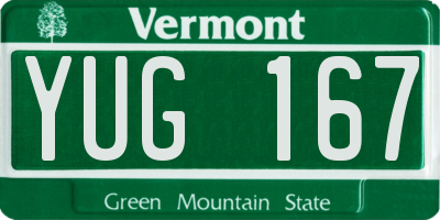 VT license plate YUG167