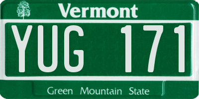 VT license plate YUG171