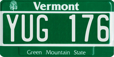 VT license plate YUG176
