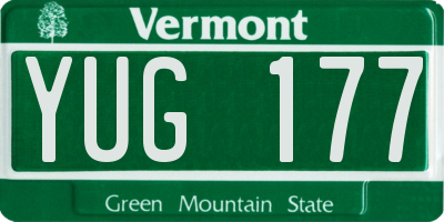 VT license plate YUG177