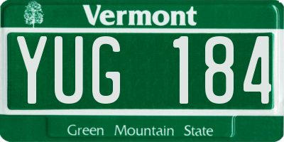 VT license plate YUG184