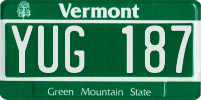 VT license plate YUG187