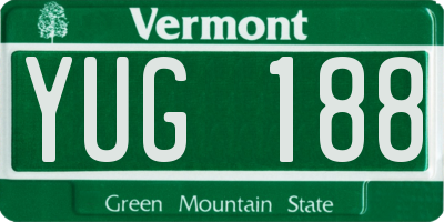 VT license plate YUG188