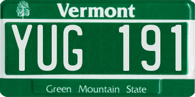 VT license plate YUG191