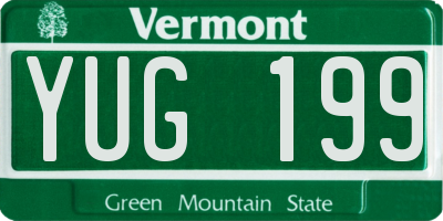 VT license plate YUG199
