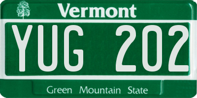 VT license plate YUG202
