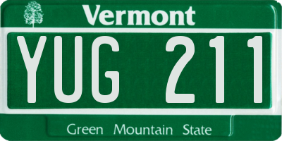 VT license plate YUG211