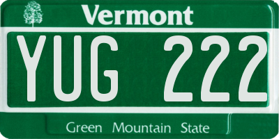 VT license plate YUG222