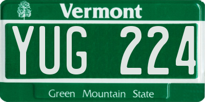 VT license plate YUG224